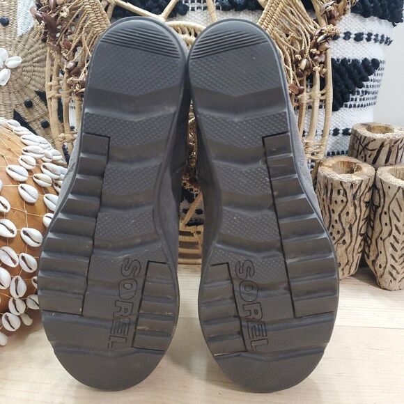 Sorel Womens 10.5/41.5 Evie Ankle Low Wedge Booties Suede Gray Zip EVA Comfort - Picture 6 of 14